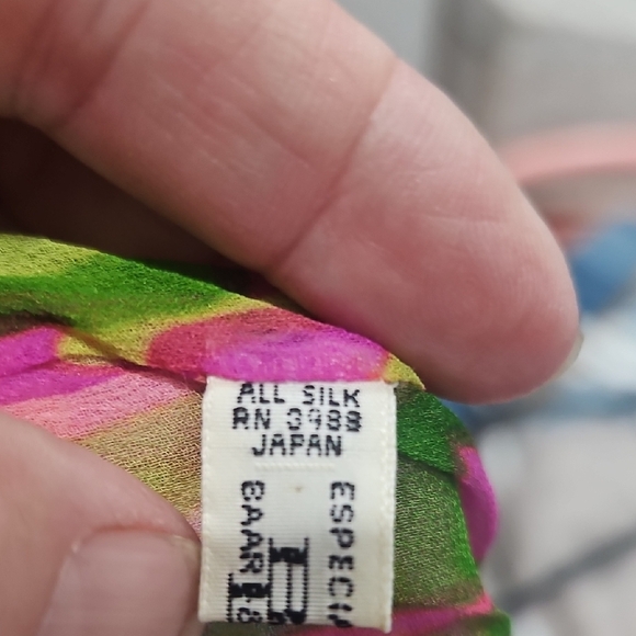 Vibrant Pink and Green Patterned Scarf - Picture 2 of 6